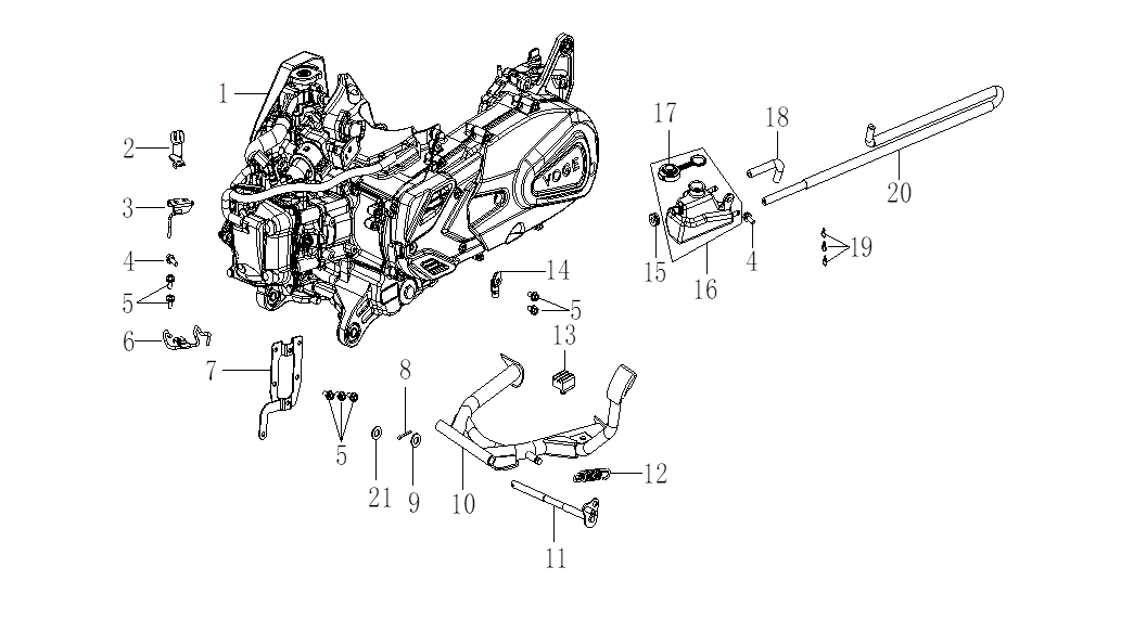 F04 ENGINE & CENTRAL STAND