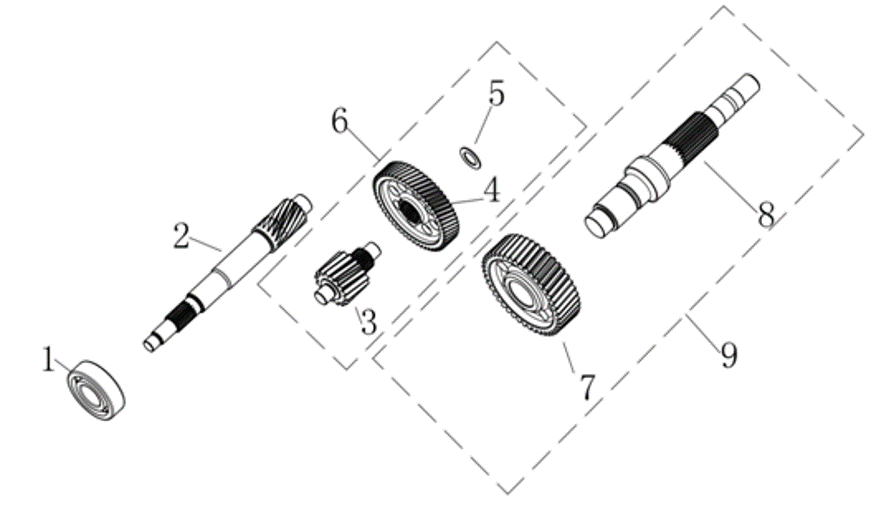E10 MAINSHAF AND COUNTERSHAFT