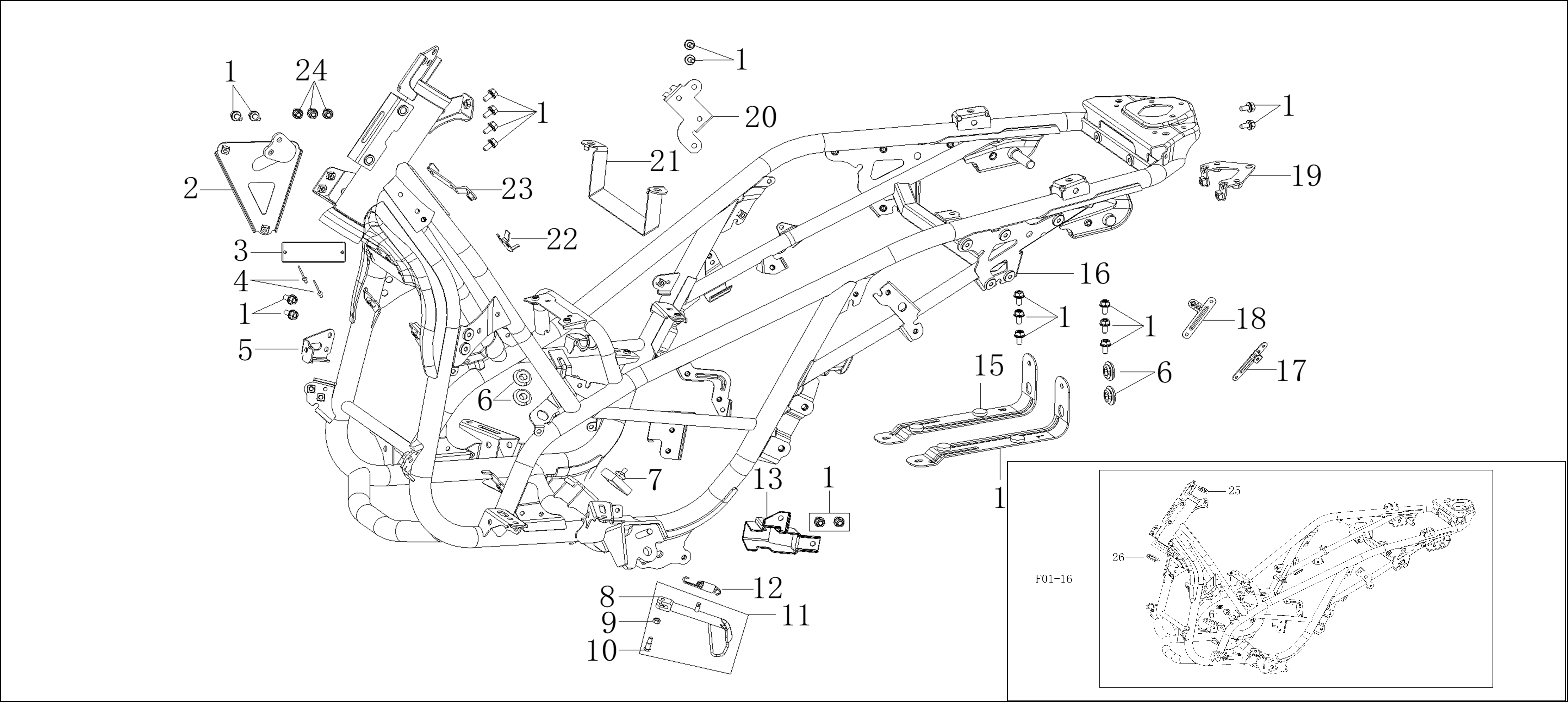 F01  FRAME ASSY
