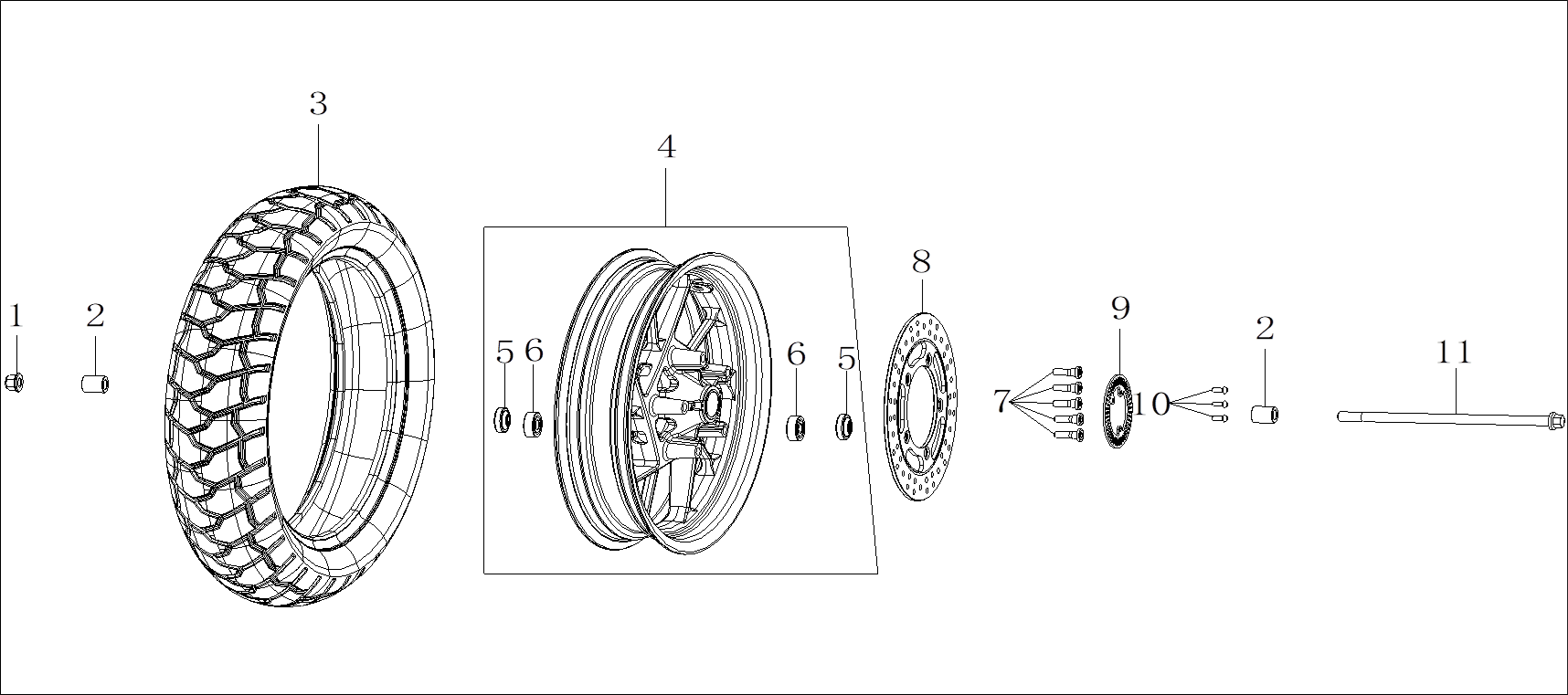 F11  FRONT WHEEL ASSY.